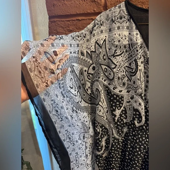 Speed Control Black and White Paisley Kaftan Dress size 2x - Picture 2 of 4